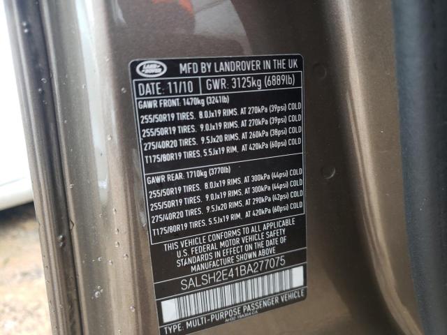 Photo 9 VIN: SALSH2E41BA277075 - LAND ROVER RANGE ROVE 