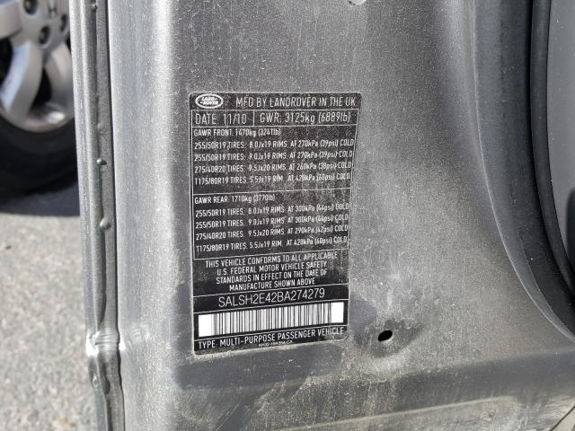 Photo 9 VIN: SALSH2E42BA274279 - LAND ROVER RANGE ROVE 