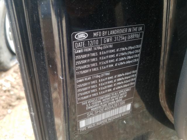 Photo 9 VIN: SALSH2E46BA281395 - LAND ROVER RANGE ROVE 