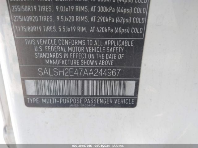 Photo 8 VIN: SALSH2E47AA244967 - LAND-ROVER RANGE ROVER SPORT 