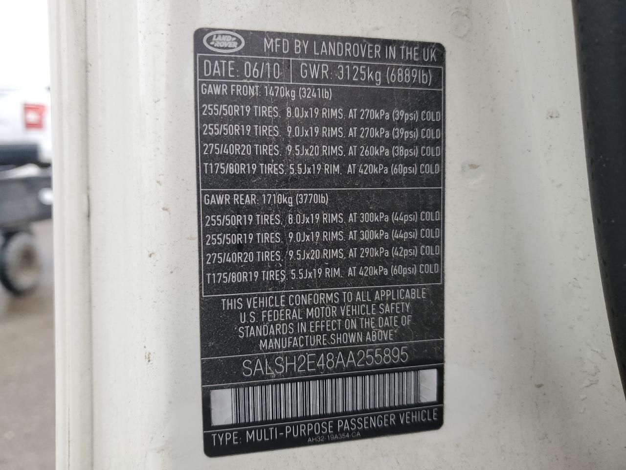 Photo 11 VIN: SALSH2E48AA255895 - LAND ROVER RANGE ROVER 