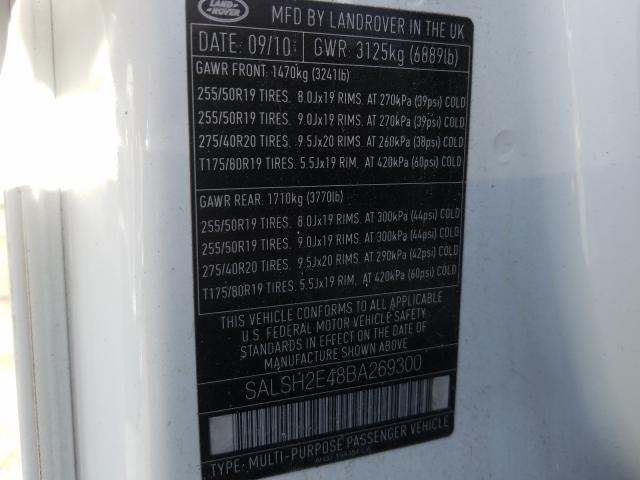 Photo 9 VIN: SALSH2E48BA269300 - LAND ROVER RANGE ROVE 