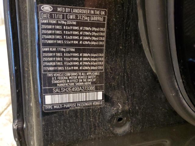 Photo 11 VIN: SALSH2E49BA273386 - LAND ROVER RANGE ROVE 