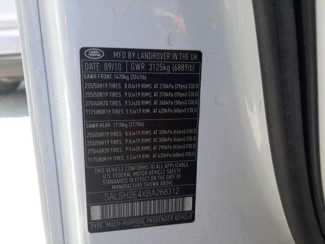 Photo 9 VIN: SALSH2E4XBA268312 - LAND ROVER RANGE ROVE 