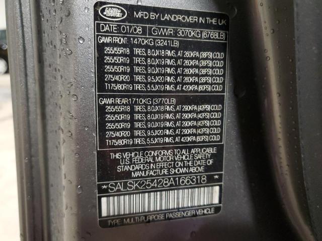 Photo 13 VIN: SALSK25428A166318 - LAND ROVER RANGE ROVE 