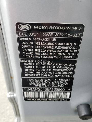 Photo 12 VIN: SALSK25498A135860 - LAND ROVER RANGE ROVE 