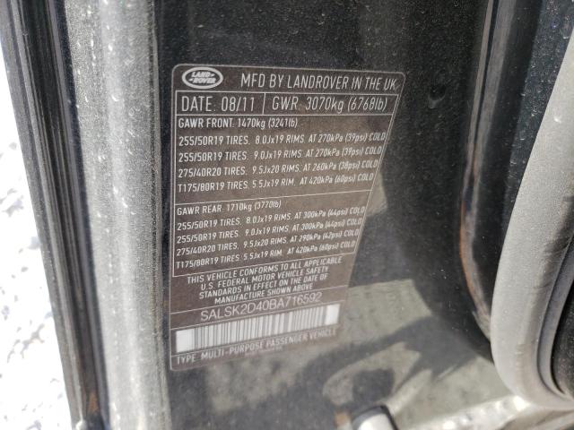 Photo 9 VIN: SALSK2D40BA716592 - LAND ROVER RANGE ROVE 