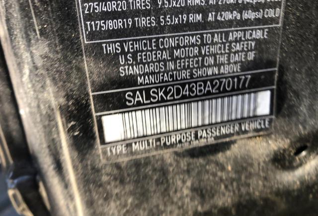 Photo 9 VIN: SALSK2D43BA270177 - LAND ROVER RANGE ROVE 