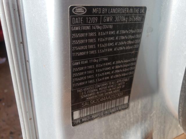 Photo 9 VIN: SALSK2D44AA232309 - LAND ROVER RANGE ROVE 