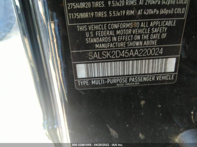 Photo 8 VIN: SALSK2D45AA220024 - LAND ROVER RANGE ROVER SPORT 