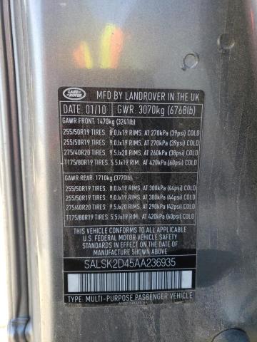 Photo 13 VIN: SALSK2D45AA236935 - LAND ROVER RANGE ROVE 