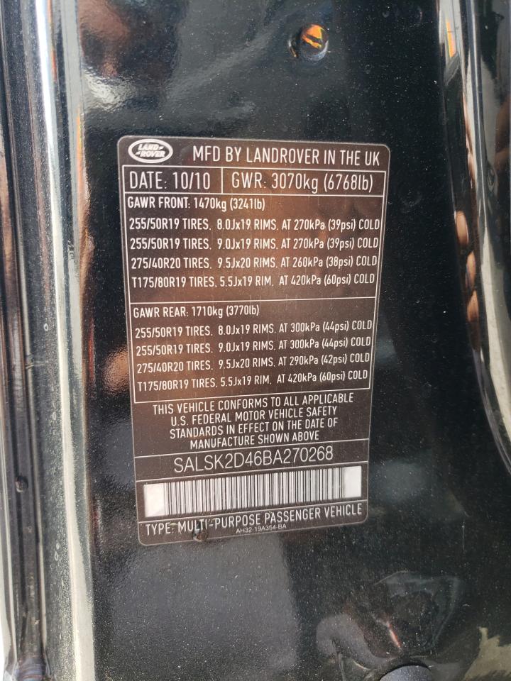 Photo 12 VIN: SALSK2D46BA270268 - LAND ROVER RANGE ROVER 