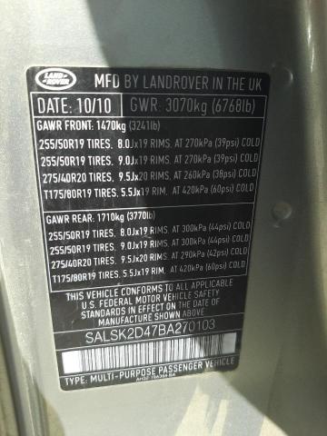 Photo 11 VIN: SALSK2D47BA270103 - LAND ROVER RANGEROVER 