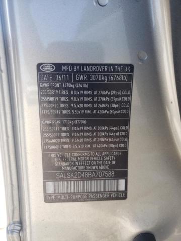 Photo 9 VIN: SALSK2D48BA707588 - LAND ROVER RANGE ROVE 