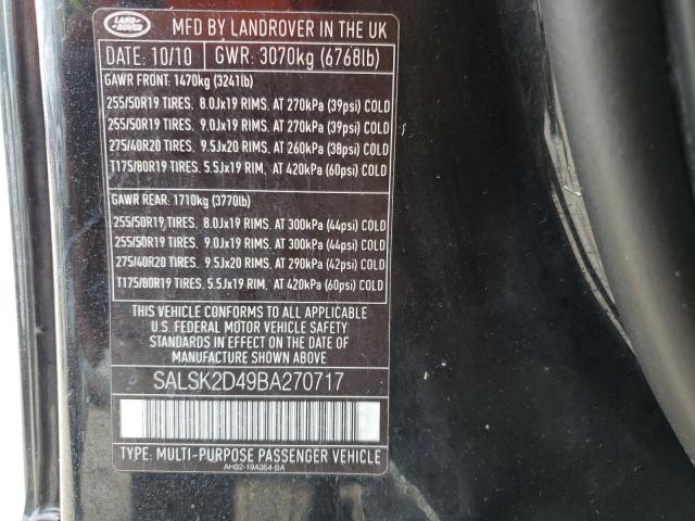 Photo 11 VIN: SALSK2D49BA270717 - LAND ROVER RANGE ROVE 