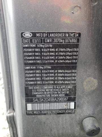 Photo 13 VIN: SALSK2D49BA296587 - LAND ROVER RANGE ROVE 