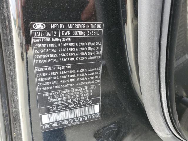 Photo 12 VIN: SALSK2D49CA754596 - LAND ROVER RANGE ROVE 