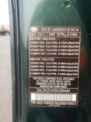 Photo 12 VIN: SALSK2D4XBA294444 - LAND ROVER RANGE ROVE 