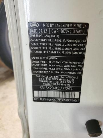 Photo 13 VIN: SALSK2D4XDA772431 - LAND ROVER RANGE ROVE 