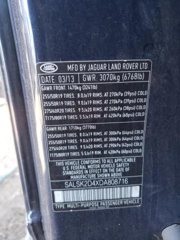 Photo 9 VIN: SALSK2D4XDA808716 - LAND ROVER RANGE ROVE 