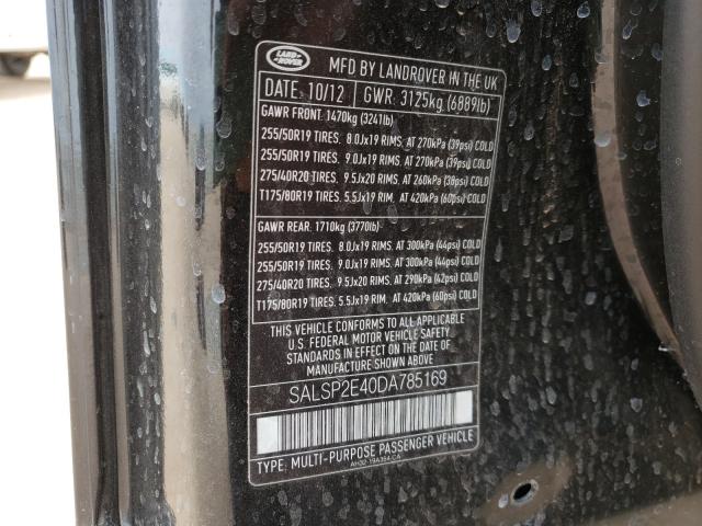 Photo 9 VIN: SALSP2E40DA785169 - LAND ROVER RANGE ROVE 