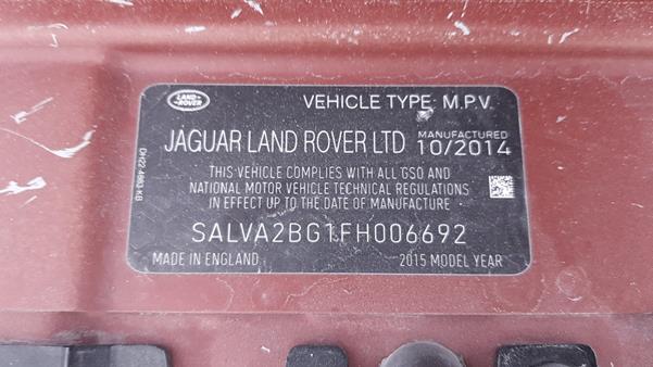 Photo 2 VIN: SALVA2BG1FH006692 - RANGE ROVER EVOQUE 