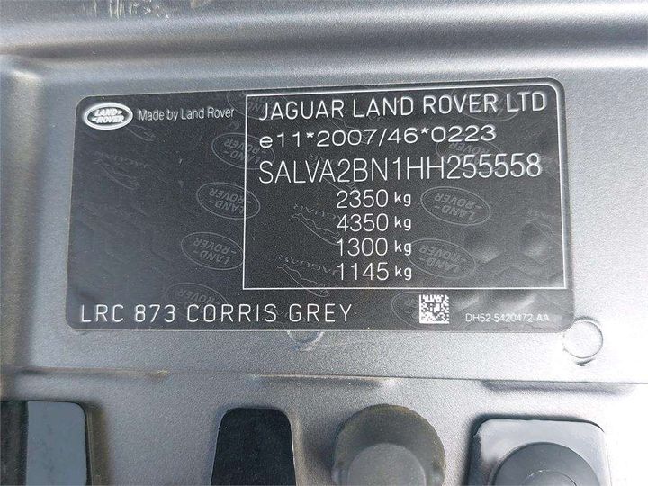 Photo 8 VIN: SALVA2BN1HH255558 - LAND ROVER RANGE ROVER EVOQUE 