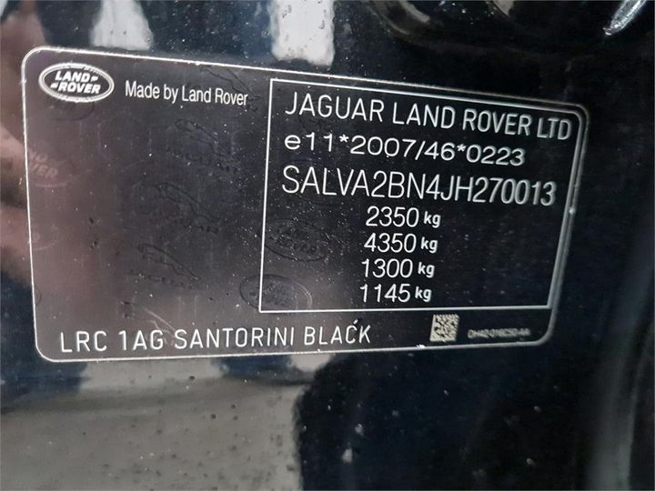 Photo 6 VIN: SALVA2BN4JH270013 - LAND ROVER RANGE EVOQUE 