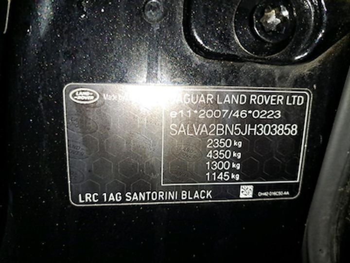 Photo 10 VIN: SALVA2BN5JH303858 - LAND ROVER EVOQUE 