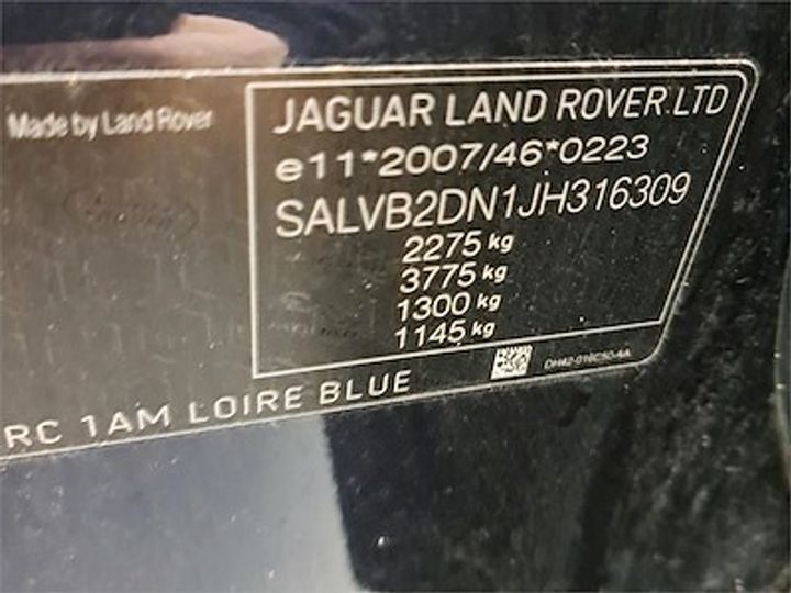 Photo 11 VIN: SALVB2DN1JH316309 - LAND ROVER EVOQUE 