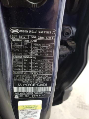 Photo 12 VIN: SALVN2BG4EH934029 - LAND ROVER RANGE ROVE 