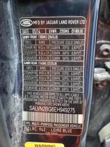 Photo 9 VIN: SALVN2BG6EH949275 - LAND ROVER RANGE ROVE 