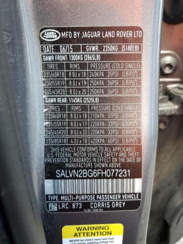 Photo 12 VIN: SALVN2BG6FH077231 - LAND ROVER RANGE ROVE 