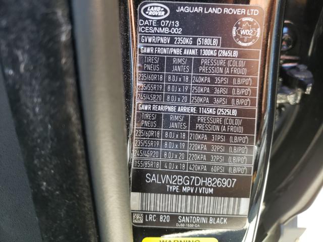 Photo 9 VIN: SALVN2BG7DH826907 - LAND ROVER RANGE ROVE 