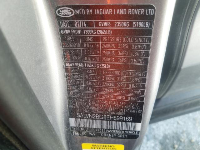 Photo 9 VIN: SALVN2BG8EH899169 - LAND ROVER RANGE ROVE 