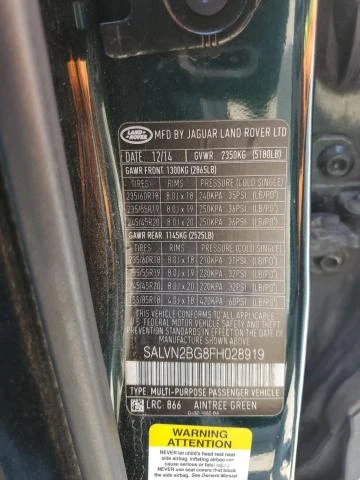 Photo 12 VIN: SALVN2BG8FH028919 - LAND ROVER RANGE ROVE 