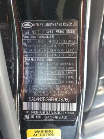 Photo 12 VIN: SALVN2BG9FH048760 - LAND ROVER RANGEROVER 