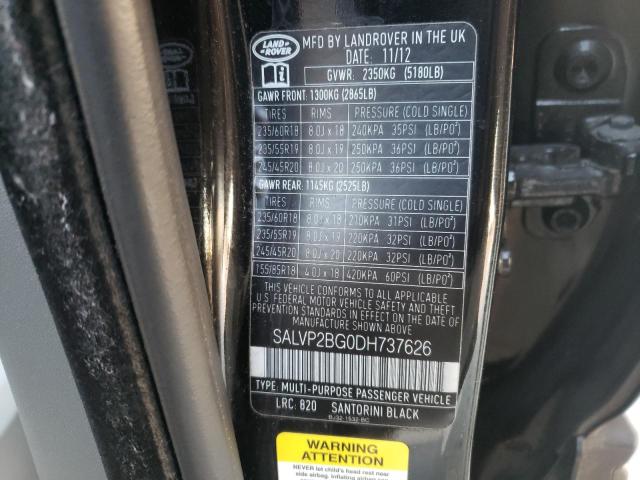 Photo 11 VIN: SALVP2BG0DH737626 - LAND ROVER RANGE ROVE 