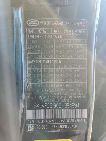 Photo 11 VIN: SALVP2BG0EH894994 - LAND ROVER RANGE ROVE 