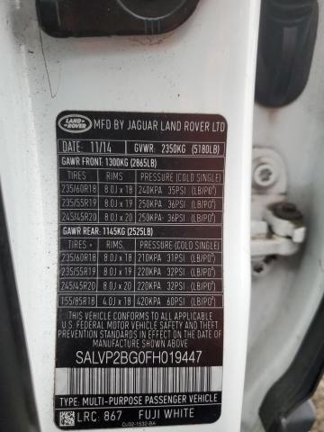 Photo 12 VIN: SALVP2BG0FH019447 - LAND ROVER RANGE ROVE 