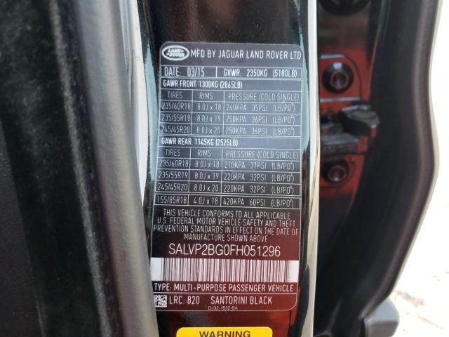 Photo 9 VIN: SALVP2BG0FH051296 - LAND ROVER RANGE ROVE 