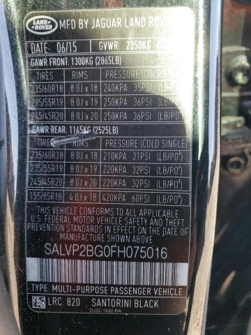 Photo 12 VIN: SALVP2BG0FH075016 - LAND ROVER RANGE ROVE 