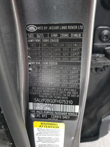 Photo 12 VIN: SALVP2BG0FH075310 - LAND ROVER RANGE ROVE 