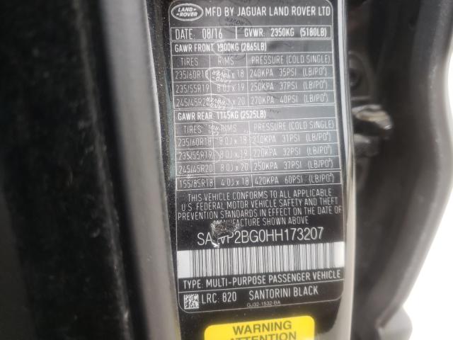 Photo 9 VIN: SALVP2BG0HH173207 - LAND ROVER RANGE ROVE 