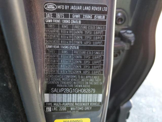 Photo 12 VIN: SALVP2BG1GH082879 - LAND ROVER RANGE ROVE 