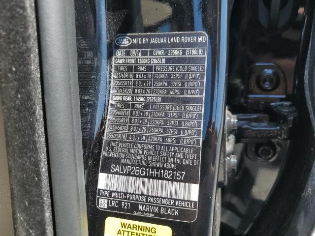 Photo 12 VIN: SALVP2BG1HH182157 - LAND ROVER RANGE ROVE 