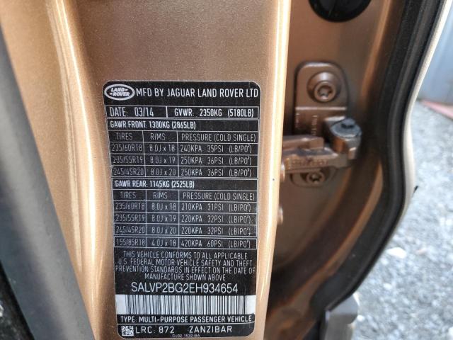 Photo 13 VIN: SALVP2BG2EH934654 - LAND ROVER RANGE ROVE 