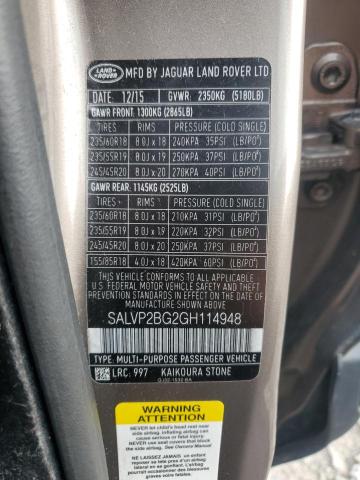 Photo 12 VIN: SALVP2BG2GH114948 - LAND ROVER RANGE ROVE 