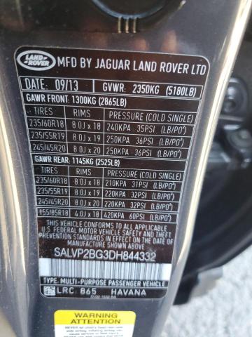 Photo 11 VIN: SALVP2BG3DH844332 - LAND ROVER RANGE ROVE 