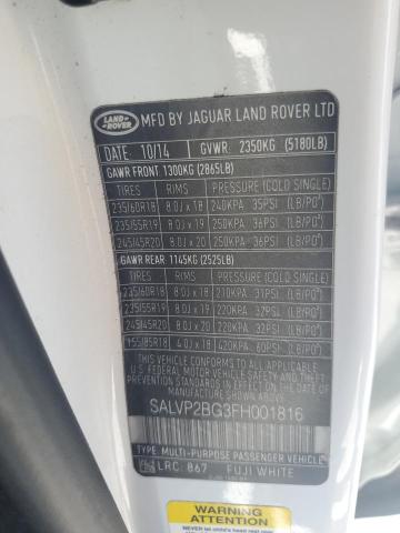 Photo 12 VIN: SALVP2BG3FH001816 - LAND ROVER RANGE ROVE 